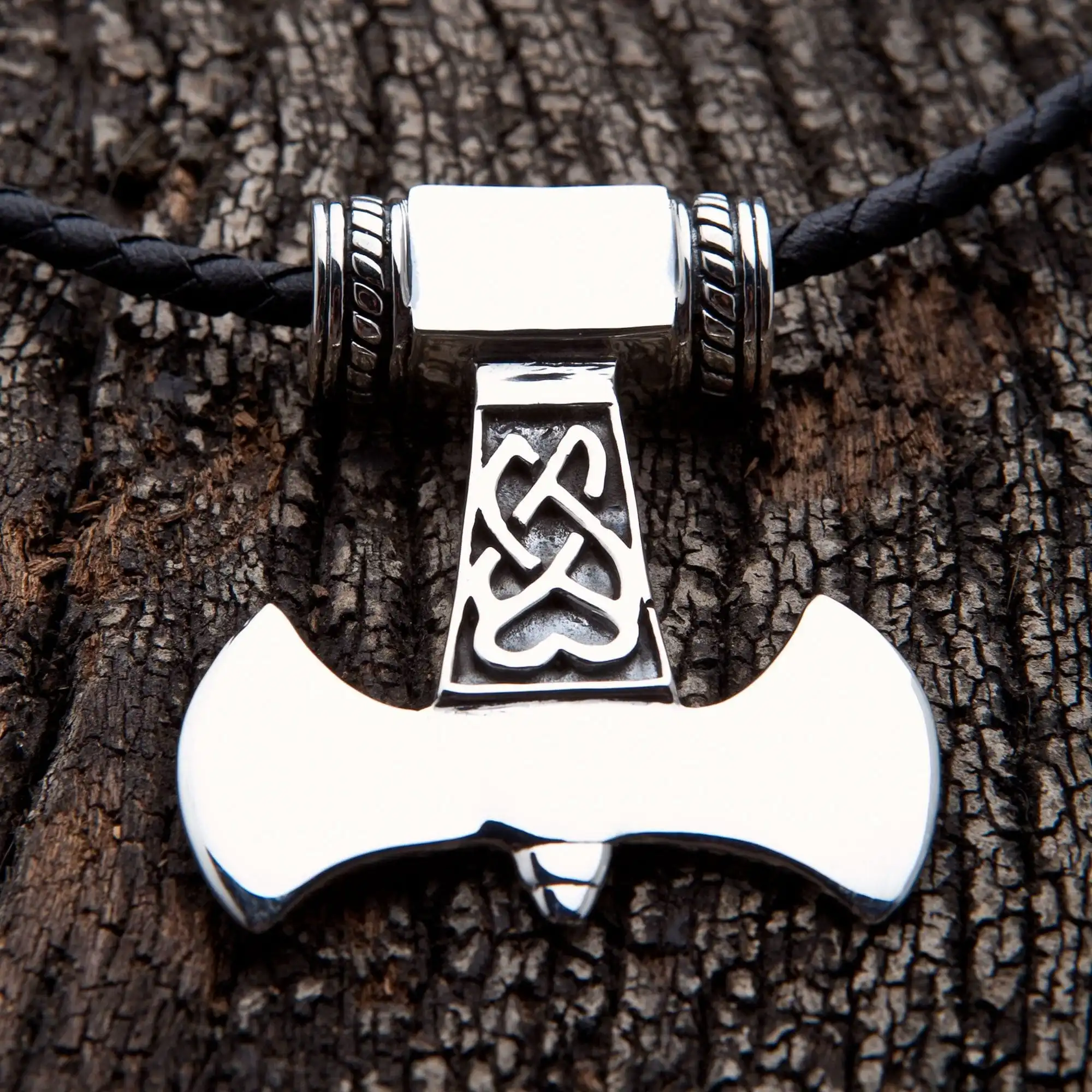 Bikerringshop Sterling Silver Thors Hammer Pendant Necklace 4 Bikerringshop Sterling Silver Thors Hammer Pendant Necklace - Image 2
