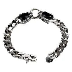 Bikerringshop Sterling Silver Tiger Mens Bracelet -Outlet Rings Store silver tiger bracelet 5