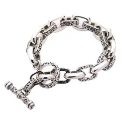 Bikerringshop Sterling Silver Tribe Chain Bracelet -Outlet Rings Store silver tribe chain bracelet 7