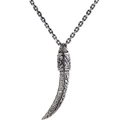 Bikerringshop Sterling Silver Fang Tusk Pendant