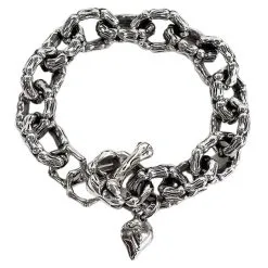 Bikerringshop Sterling Silver Skull Skeleton Bone Men's Bracelet -Outlet Rings Store skeleton bone bracelet 5