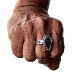 Bikerringshop Sterling Silver Skull Skeleton Coffin Gothic Ring 19 Bikerringshop Sterling Silver Skull Skeleton Coffin Gothic Ring -Outlet Rings Store skeleton coffin ring 9