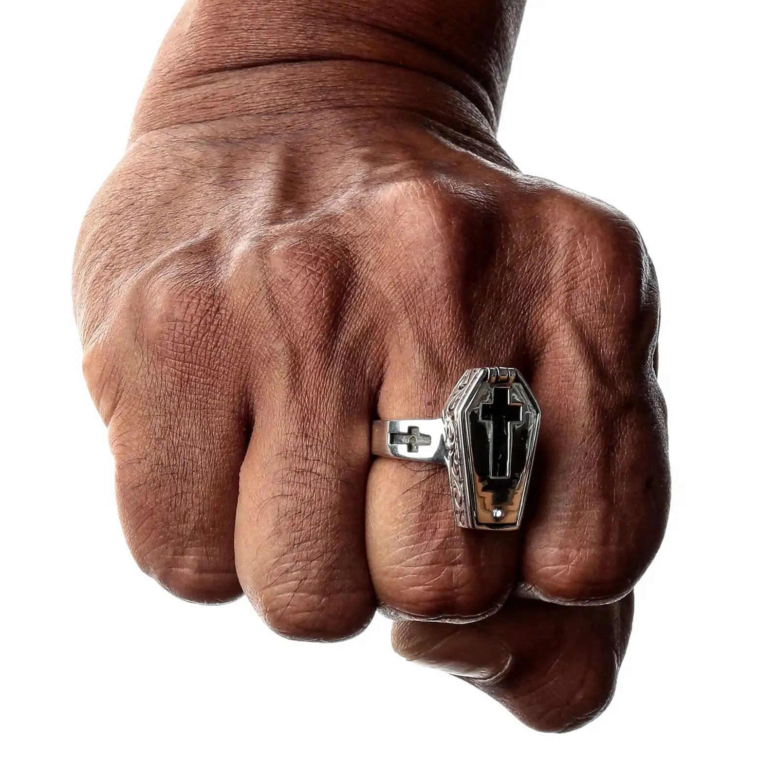 Bikerringshop Sterling Silver Skull Skeleton Coffin Gothic Ring 11 Bikerringshop Sterling Silver Skull Skeleton Coffin Gothic Ring - Image 9