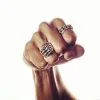 Bikerringshop Sterling Silver Skull Skeleton Hand Gothic Ring -Outlet Rings Store skeleton hand ring