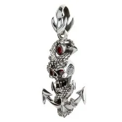 Bikerringshop Snake Rope Skull Anchor Pendant -Outlet Rings Store skull anchor pendant 2
