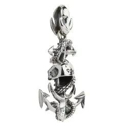 Bikerringshop Snake Rope Skull Anchor Pendant -Outlet Rings Store skull anchor pendant 7