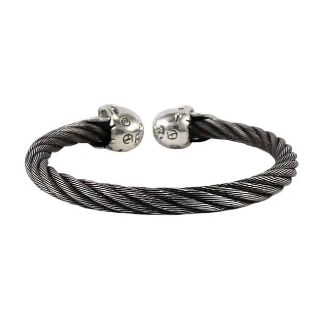 Bikerringshop Silver Skull Biker Cuff Bracelet 5 Bikerringshop Silver Skull Biker Cuff Bracelet - Image 3