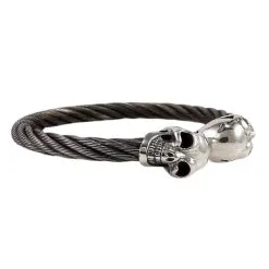 Bikerringshop Silver Skull Biker Cuff Bracelet 9 Bikerringshop Silver Skull Biker Cuff Bracelet -Outlet Rings Store skull biker cuff bracelet 4