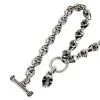 Bikerringshop Sterling Silver Skull Biker Necklace -Outlet Rings Store skull biker necklace