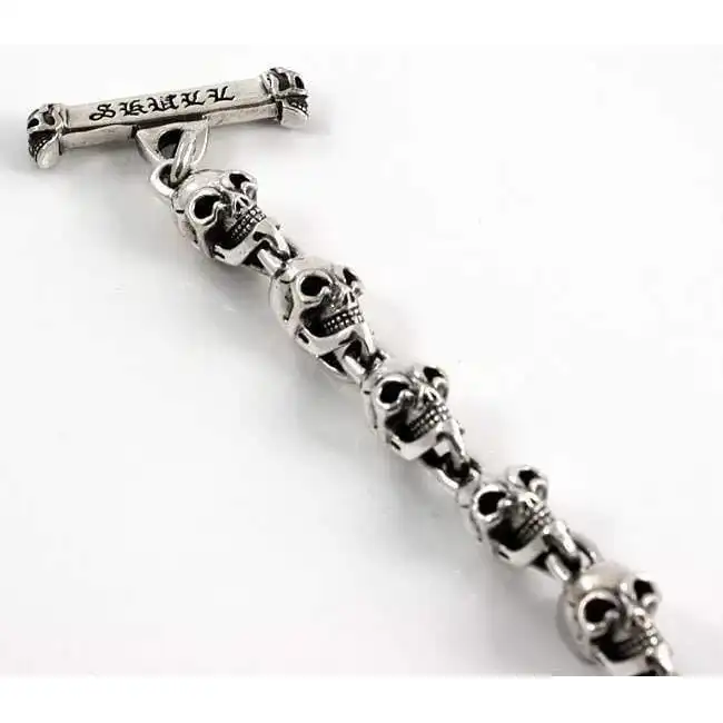 Bikerringshop Sterling Silver Skull Biker Necklace 5 Bikerringshop Sterling Silver Skull Biker Necklace - Image 3