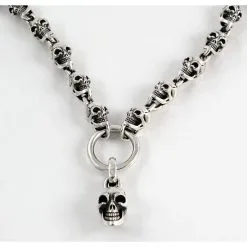 Bikerringshop Sterling Silver Skull Biker Necklace 12 Bikerringshop Sterling Silver Skull Biker Necklace -Outlet Rings Store skull biker necklace 5