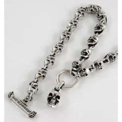 Bikerringshop Sterling Silver Skull Biker Necklace 13 Bikerringshop Sterling Silver Skull Biker Necklace -Outlet Rings Store skull biker necklace 6