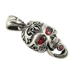 Bikerringshop Ghost Rider Sterling Silver Skull Biker Pendants