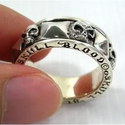 Bikerringshop Sterling Silver Skull Blood Spin Ring 7 Bikerringshop Sterling Silver Skull Blood Spin Ring -Outlet Rings Store skull blood rings 2