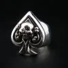 Bikerringshop Sterling Silver Crossbones Spade Ace Skull Bone Rings -Outlet Rings Store skull bone ring 3
