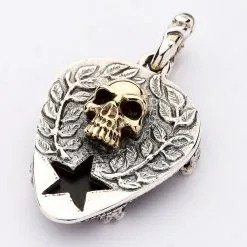 Bikerringshop Skull Crossbones Guitar Pick Holder Pendant Necklace -Outlet Rings Store skull crossbones guitar pick pendant 2