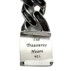 Bikerringshop Sterling Silver Skull Cuban Mens Bracelet -Outlet Rings Store skull cuban bracelet 3