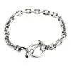Bikerringshop Skull T-Bar Sterling Silver Curb Link Bracelet -Outlet Rings Store skull curb silver bracelet4