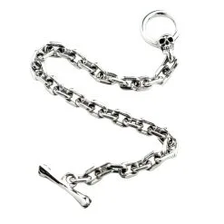 Bikerringshop Skull T-Bar Sterling Silver Curb Link Bracelet 13 Bikerringshop Skull T-Bar Sterling Silver Curb Link Bracelet -Outlet Rings Store skull curb silver bracelet5