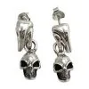 Bikerringshop Sterling Silver Dangle Punk Skull Earring -Outlet Rings Store skull earrings