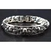 Bikerringshop Sterling Silver Men's Skull ID Bracelet -Outlet Rings Store skull id bracelet