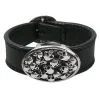 Bikerringshop Sterling Silver Skull Genuine Leather Bracelets -Outlet Rings Store skull leather bracelets