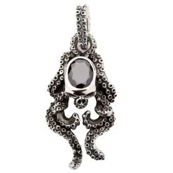 Bikerringshop Sterling Silver Black Onyx Gothic Skull Octopus Pendant 18 Bikerringshop Sterling Silver Black Onyx Gothic Skull Octopus Pendant -Outlet Rings Store skull octopus pendant 5