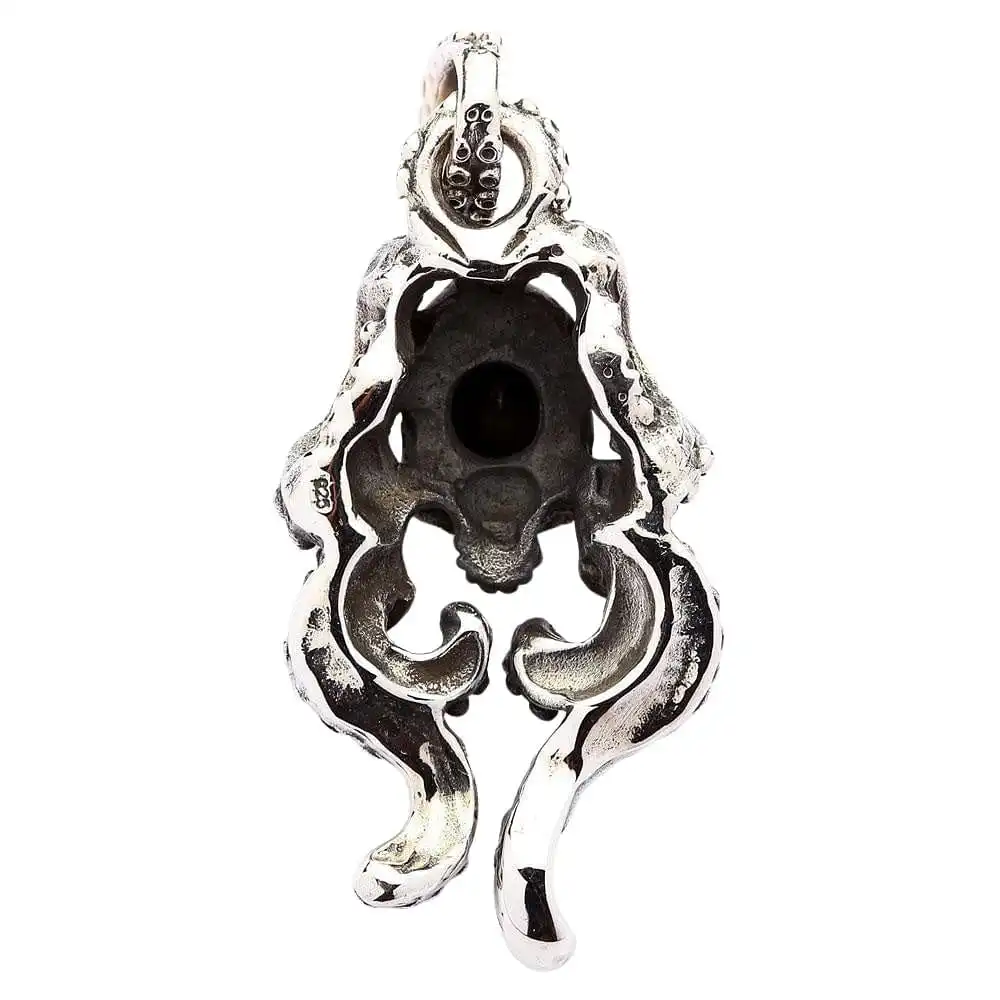 Bikerringshop Sterling Silver Black Onyx Gothic Skull Octopus Pendant 9 Bikerringshop Sterling Silver Black Onyx Gothic Skull Octopus Pendant - Image 7