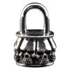Bikerringshop Sterling Silver Skull Padlock Pendant -Outlet Rings Store skull padlock pendant