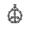 Bikerringshop Sterling Silver Skull Peace Sign Pendant -Outlet Rings Store skull peace sign pendant
