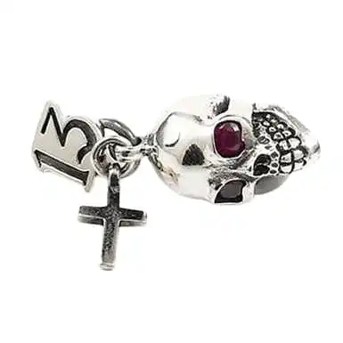 Bikerringshop Sterling Silver Cross Skull Rocker Pendant 5 Bikerringshop Sterling Silver Cross Skull Rocker Pendant - Image 3