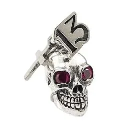 Bikerringshop Sterling Silver Cross Skull Rocker Pendant