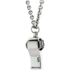Bikerringshop Sterling Silver Skull Whistle Pendant Necklace 12 Bikerringshop Sterling Silver Skull Whistle Pendant Necklace -Outlet Rings Store skull whistle necklace 4