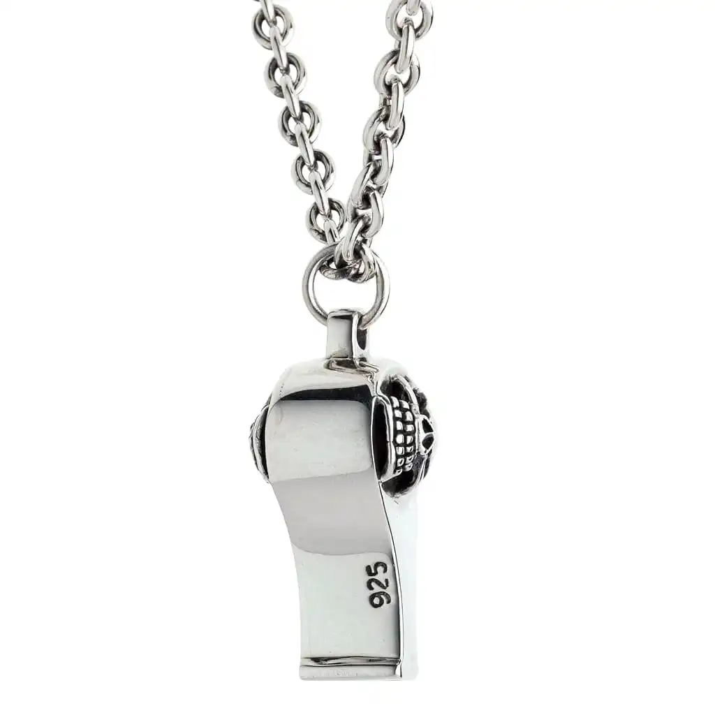 Bikerringshop Sterling Silver Skull Whistle Pendant Necklace 6 Bikerringshop Sterling Silver Skull Whistle Pendant Necklace - Image 4