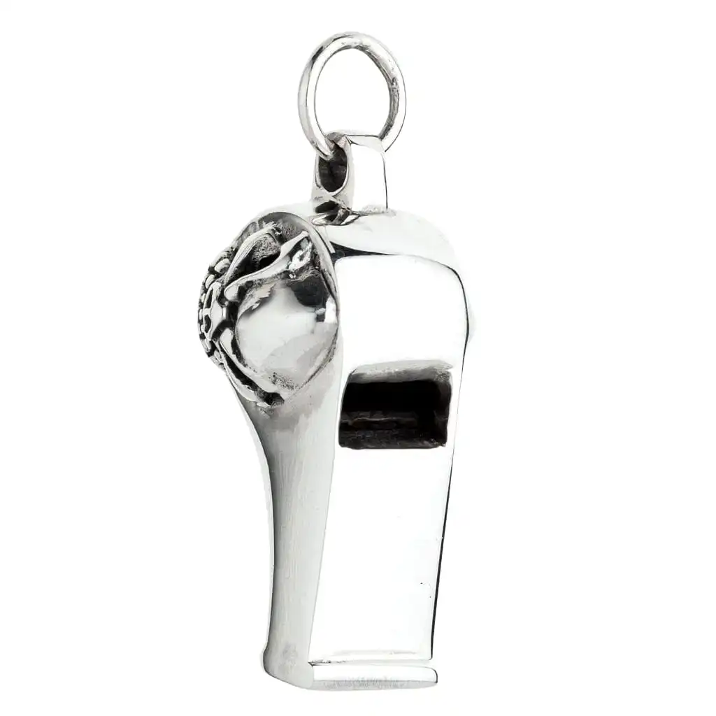 Bikerringshop Sterling Silver Skull Whistle Pendant Necklace 4 Bikerringshop Sterling Silver Skull Whistle Pendant Necklace - Image 2