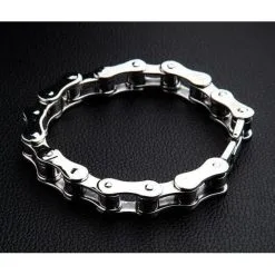 Bikerringshop Small Sterling Silver Bike Chain Bracelet 13 Bikerringshop Small Sterling Silver Bike Chain Bracelet -Outlet Rings Store small bike chain bracelet 6