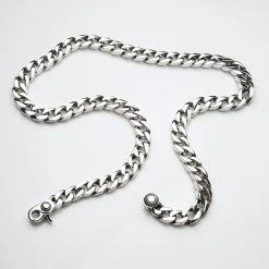 Bikerringshop Small Sterling Silver Figaro Cuban Necklace -Outlet Rings Store small cuban necklace 2