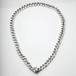 Bikerringshop Small Sterling Silver Figaro Cuban Necklace -Outlet Rings Store small cuban necklace 4