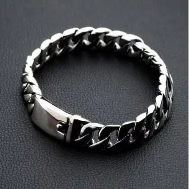Bikerringshop Small Cuban Link Chain Sterling Silver Men's Biker Bracelet 4 Bikerringshop Small Cuban Link Chain Sterling Silver Men's Biker Bracelet - Image 2