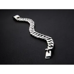 Bikerringshop Small Cuban Link Chain Sterling Silver Men's Biker Bracelet 16 Bikerringshop Small Cuban Link Chain Sterling Silver Men's Biker Bracelet -Outlet Rings Store small cuban sterling silver biker bracelet 6