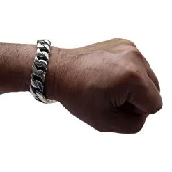 Bikerringshop Small Cuban Link Chain Sterling Silver Men's Biker Bracelet 19 Bikerringshop Small Cuban Link Chain Sterling Silver Men's Biker Bracelet -Outlet Rings Store small cuban sterling silver biker bracelet 9