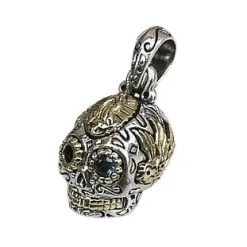 Bikerringshop Sterling Silver Small Sugar Skull Steampunk Pendant 10 Bikerringshop Sterling Silver Small Sugar Skull Steampunk Pendant -Outlet Rings Store small sugar skull pendant 4