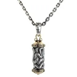 Bikerringshop Sterling Silver Gothic Roller Snake Pendant Necklace -Outlet Rings Store snake gothic pendant 3