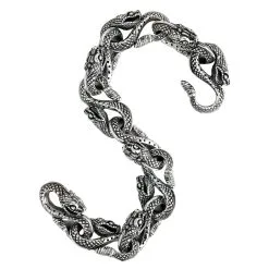 Bikerringshop Sterling Silver Snake Head Bracelet -Outlet Rings Store snake head bracelet 2