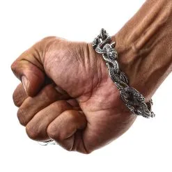 Bikerringshop Sterling Silver Snake Head Bracelet -Outlet Rings Store snake head bracelet 5