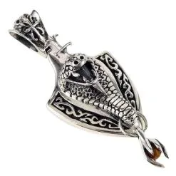 Bikerringshop Silver Cobra Snake Gothic Pendant
