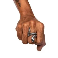 Bikerringshop Sterling Silver Snake Ring -Outlet Rings Store snake sterling silver ring 12
