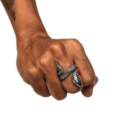 Bikerringshop Sterling Silver Snake Ring -Outlet Rings Store snake sterling silver ring 13