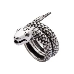 Bikerringshop Sterling Silver Snake Ring
