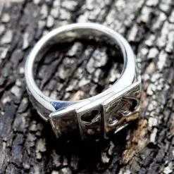 Bikerringshop Spade Card Sterling Silver Mens Rings -Outlet Rings Store spade card gamble ring 3